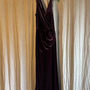 Revelry One Shoulder Velvet Dress in Deep Purple